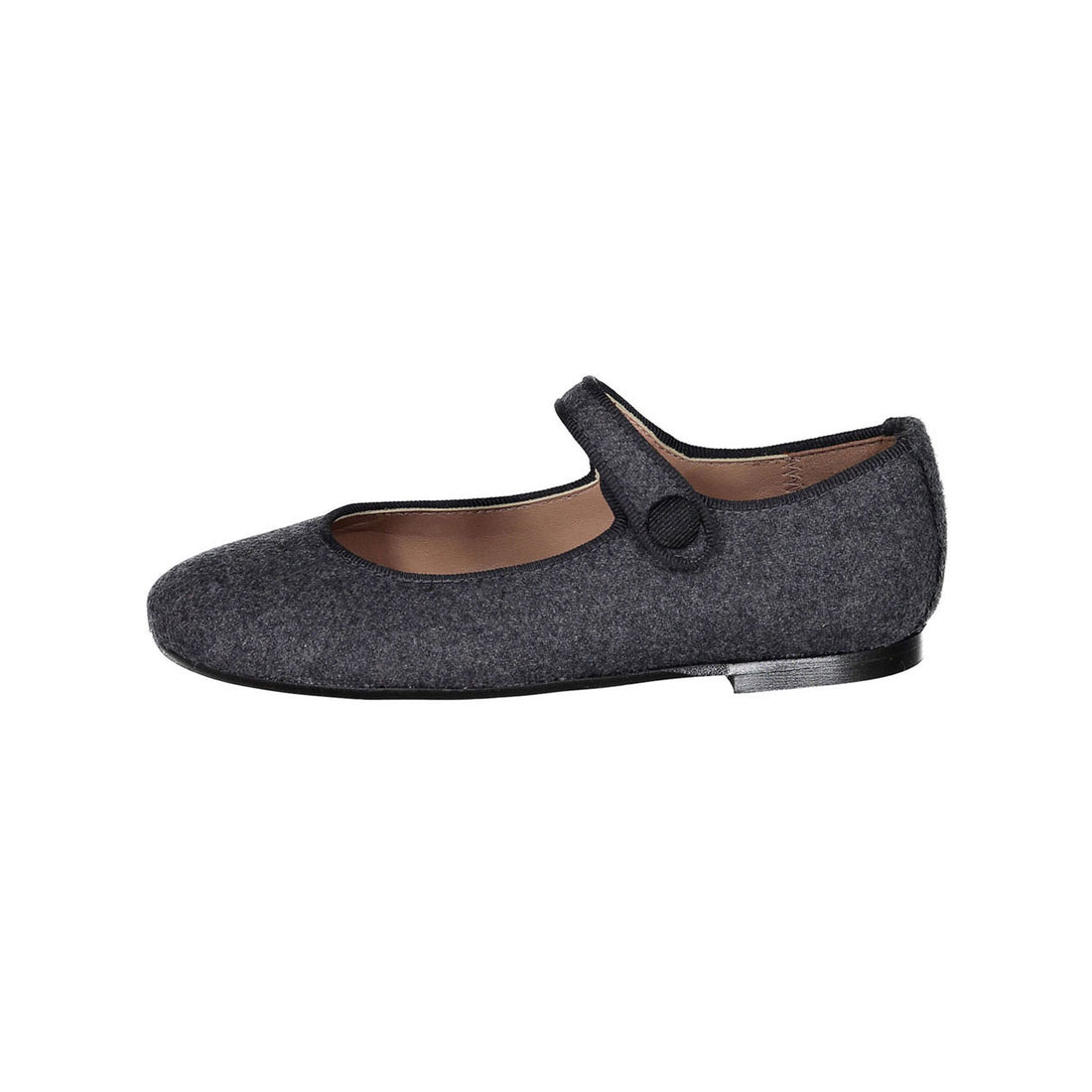 Papanatas Grey Wool Button Mary Jane