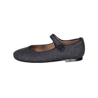 Papanatas Grey Wool Button Mary Jane