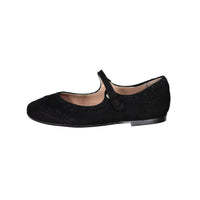 Papanatas Black Suede Wingtip Mary Janes