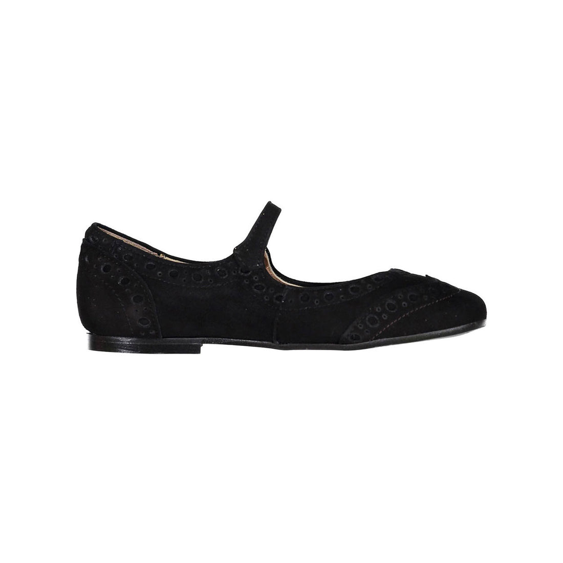 Papanatas Black Suede Wingtip Mary Janes