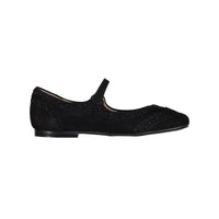 Papanatas Black Suede Wingtip Mary Janes