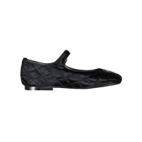 Papanatas Black Horsehair Quilted Button Mary Jane