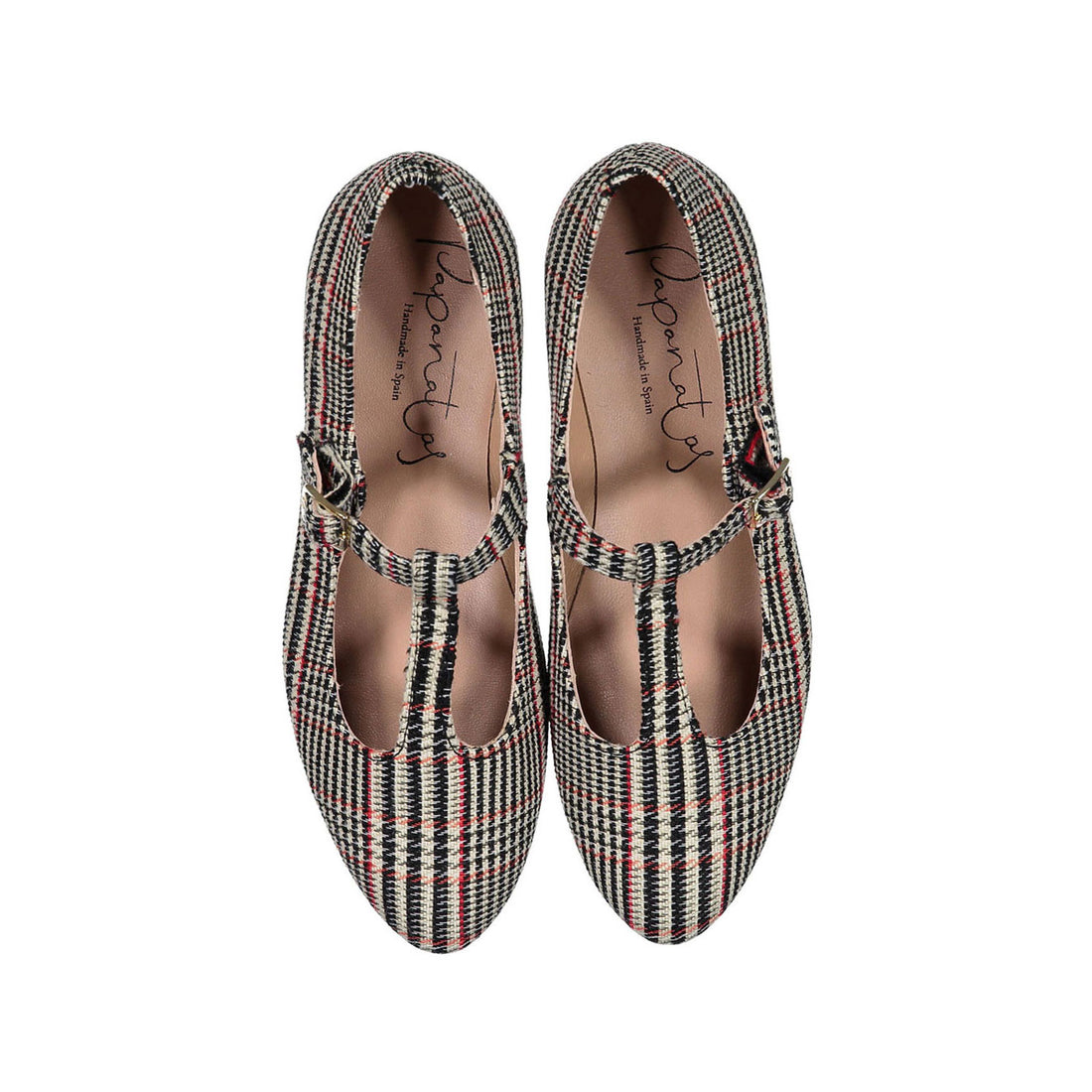 Papanatas Black Plaid T-strap