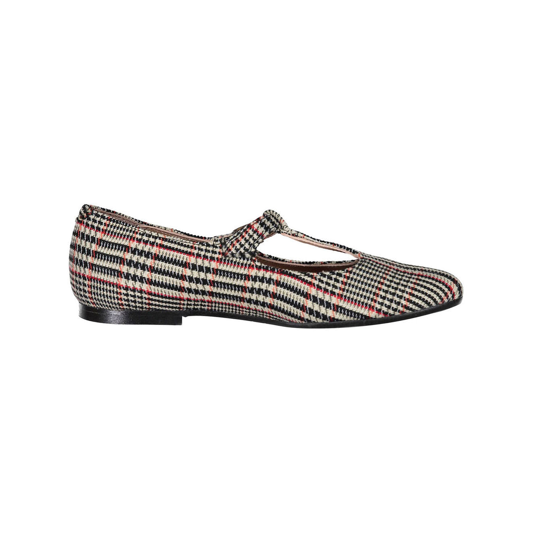 Papanatas Black Plaid T-strap