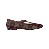 Papanatas Maroon Plaid T-strap