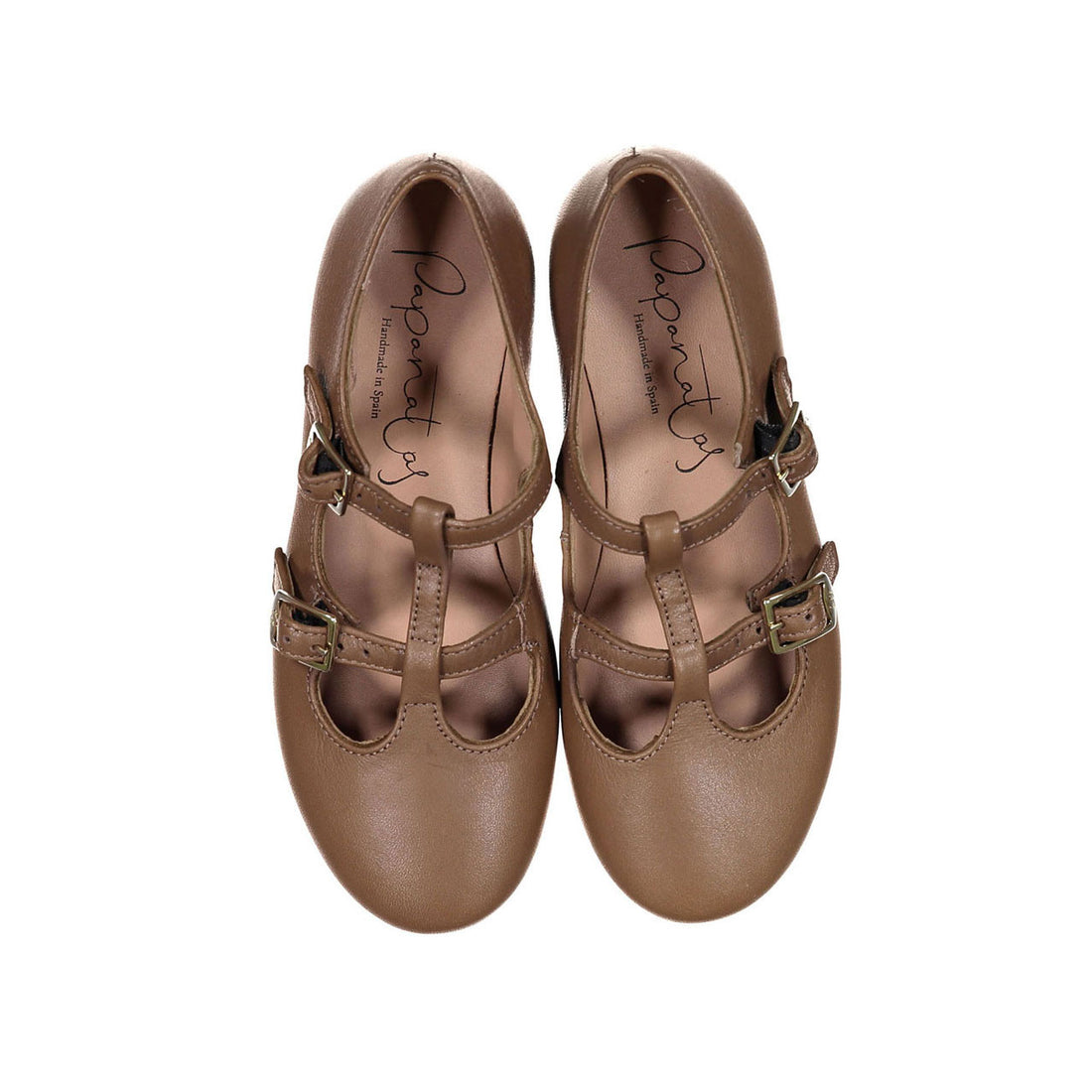 Papanatas Light Cedar Leather Double Strap T-strap