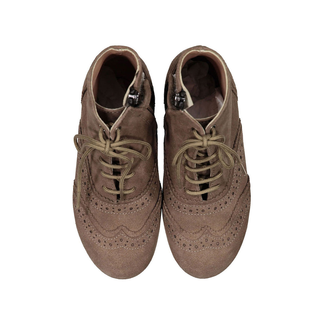 Papanatas Tan Suede Lace Up Bootie