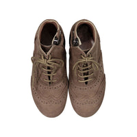 Papanatas Tan Suede Lace Up Bootie