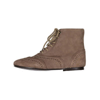 Papanatas Tan Suede Lace Up Bootie