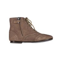 Papanatas Tan Suede Lace Up Bootie