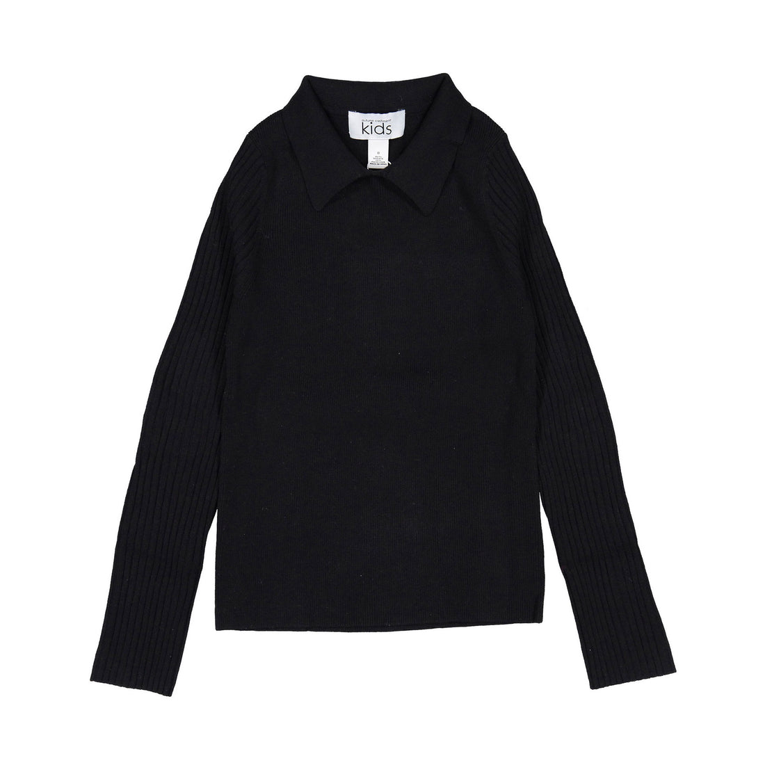 Autumn Cashmere Black Viscose Ribbed Knit Polo