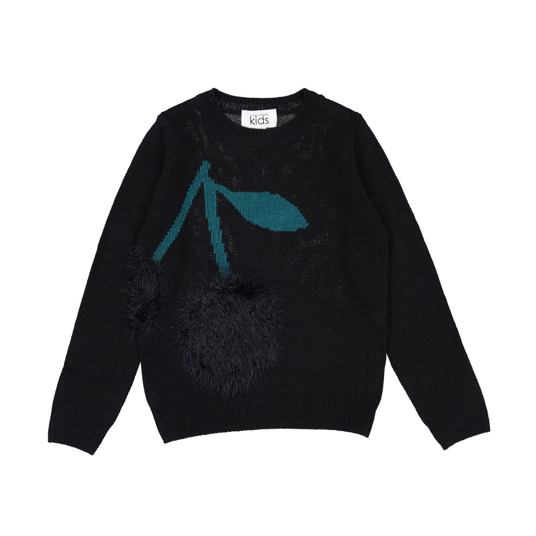 Autumn Cashmere Black Mixed Media Cherry Sweater
