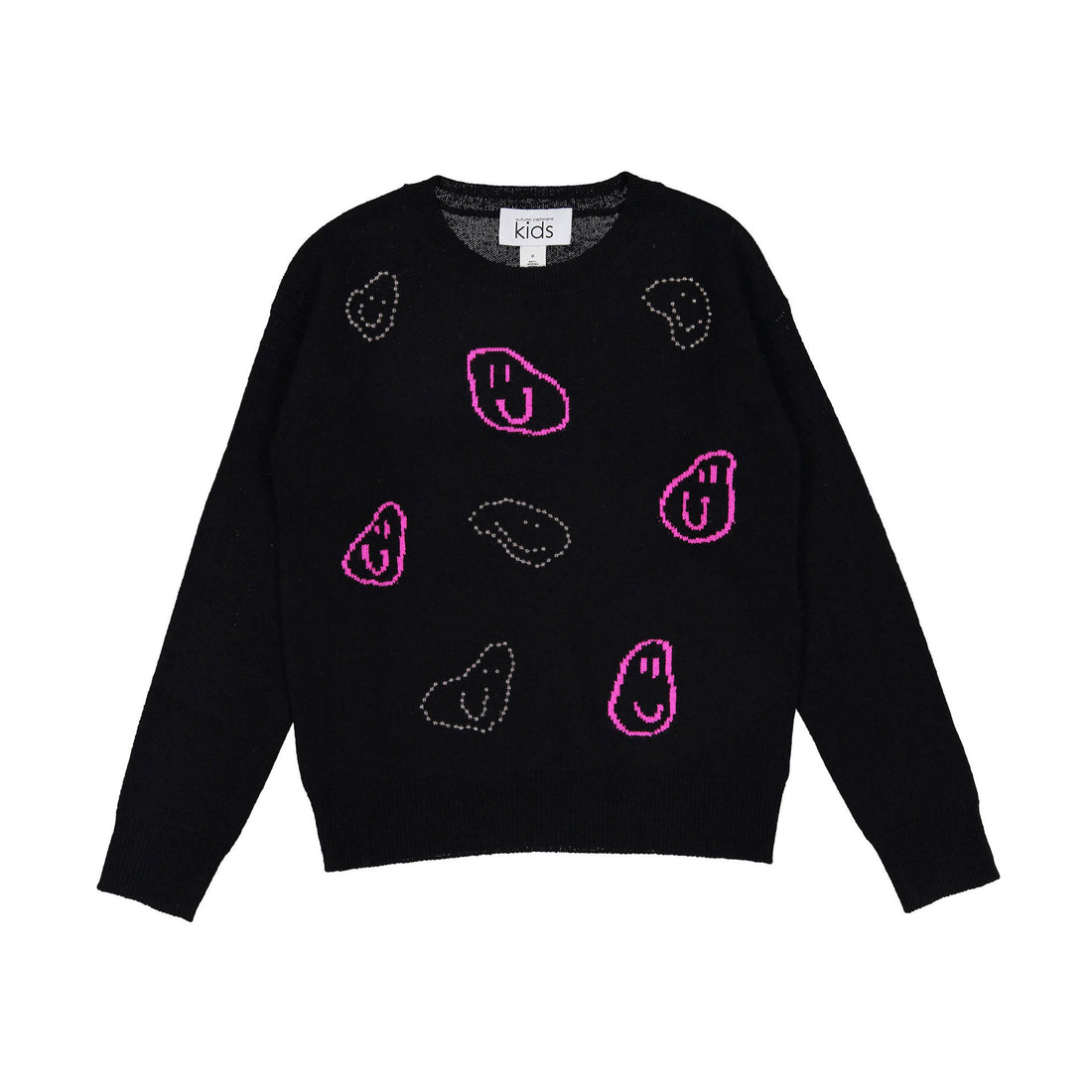 Autumn Cashmere Black/Barbie Smiley Jacquard With Heat Studs Sweater