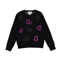 Autumn Cashmere Black/Barbie Smiley Jacquard With Heat Studs Sweater