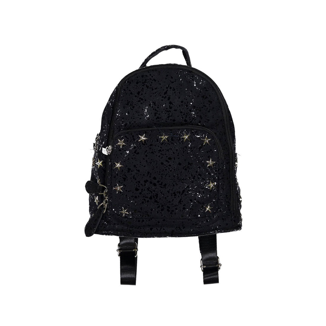 Bari Lynn Black Star Studded Splatter Mini  Backpack