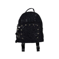 Bari Lynn Black Star Studded Splatter Mini  Backpack