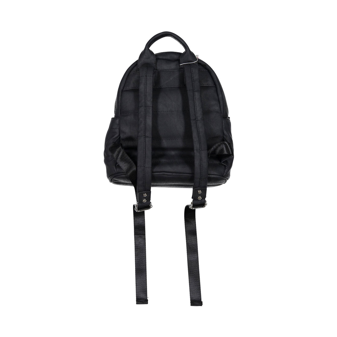 Bari Lynn Black Distressed Denim Mini Backpack