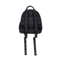 Bari Lynn Black Distressed Denim Mini Backpack
