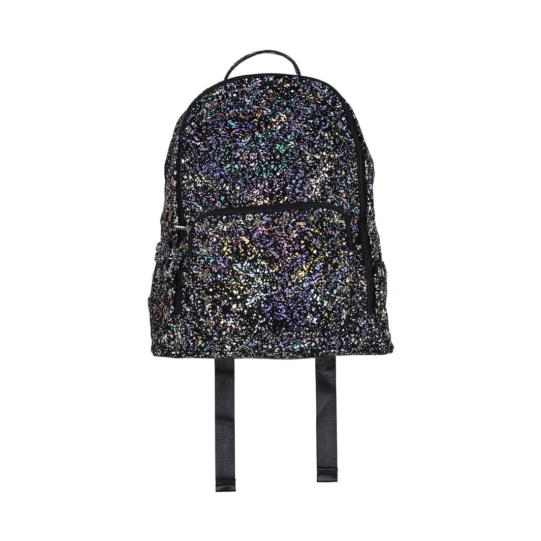 Bari Lynn Silver Star Studded Splatter Backpack