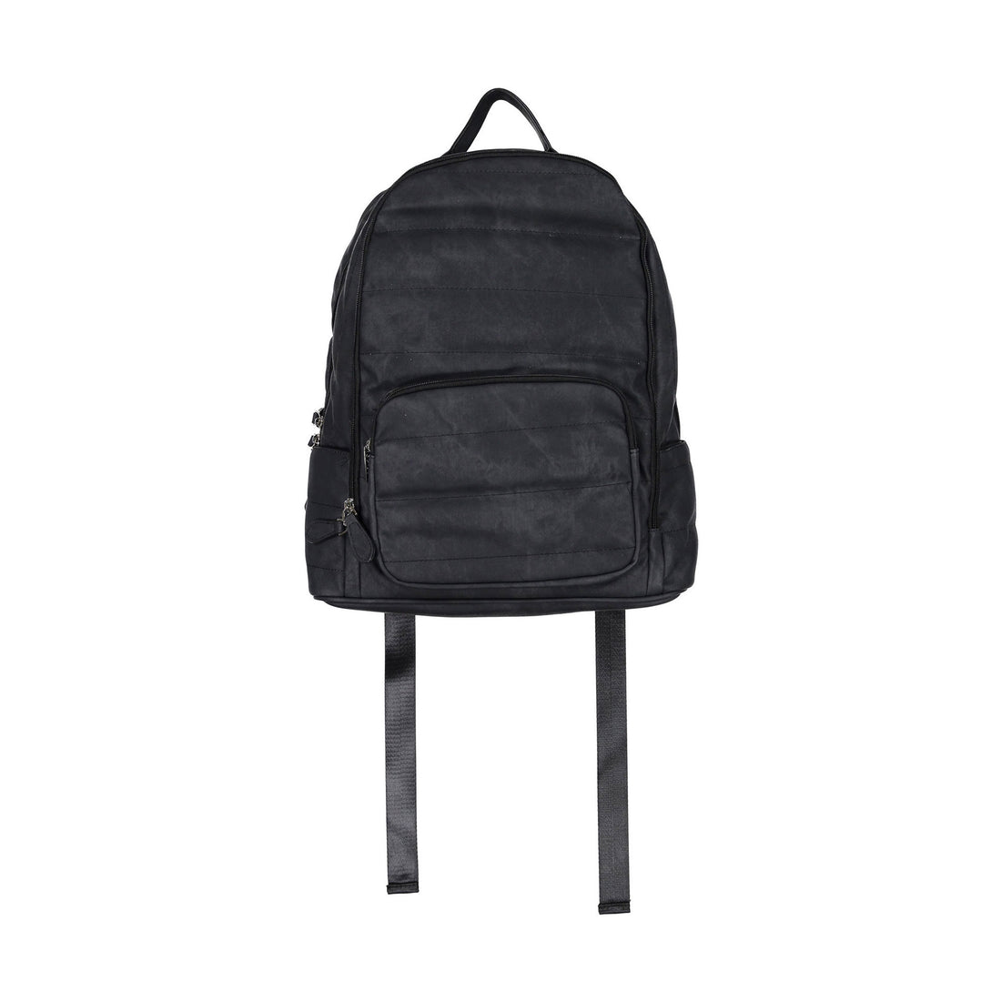 Bari Lynn Black Distressed Denim Backpack