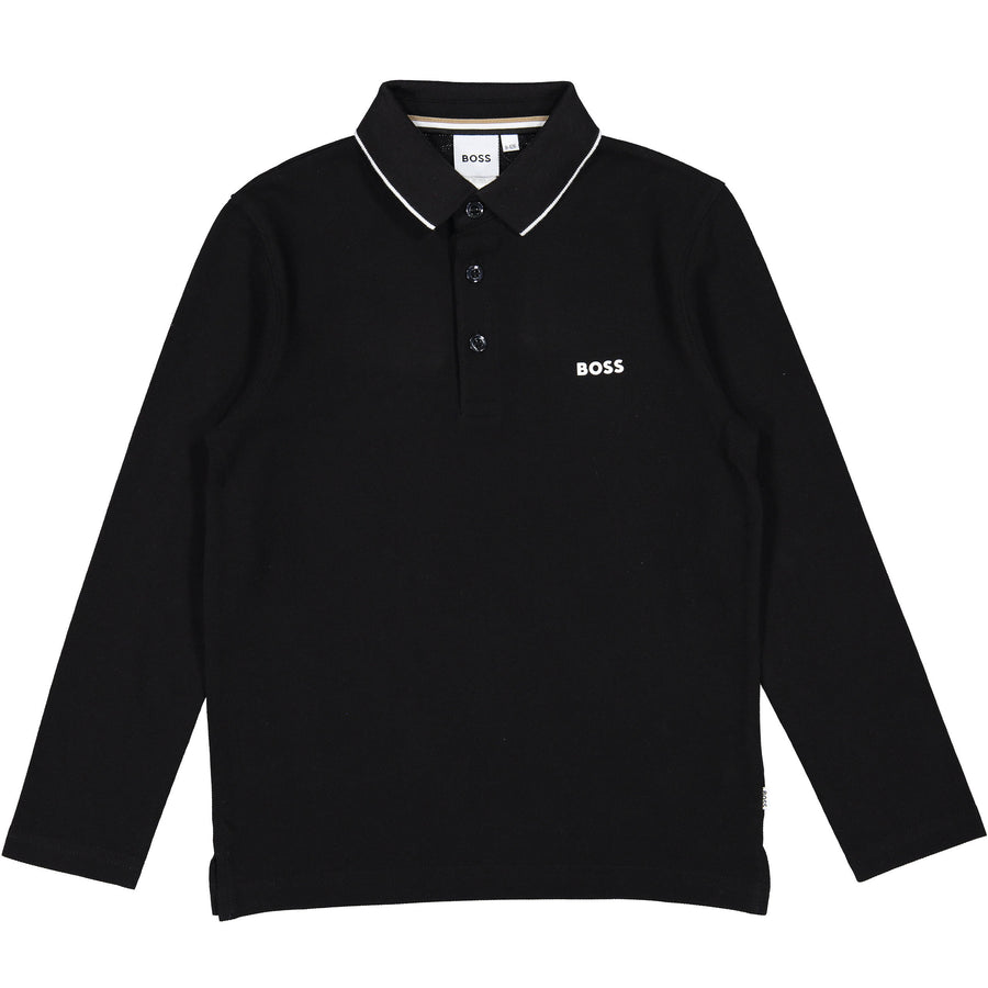 Hugo Boss Black Long Sleeve Logo Polo