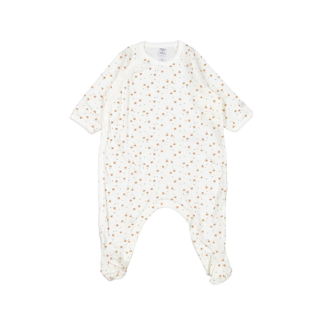 Petit Bateau Side Snap Footie With Hat And Blanket Set