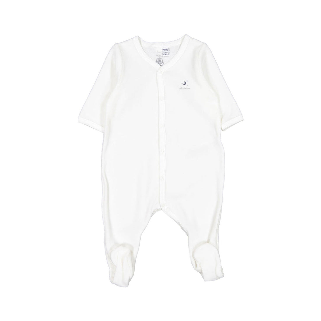 Petit Bateau Baby 2 Pack Front Snap Velour Footie