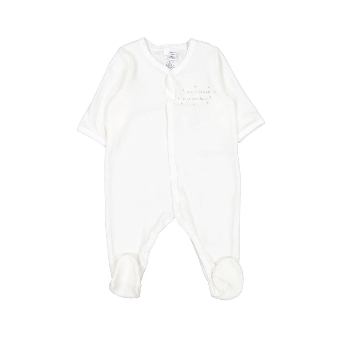 Petit Bateau Baby 2 Pack Front Snap Velour Footie