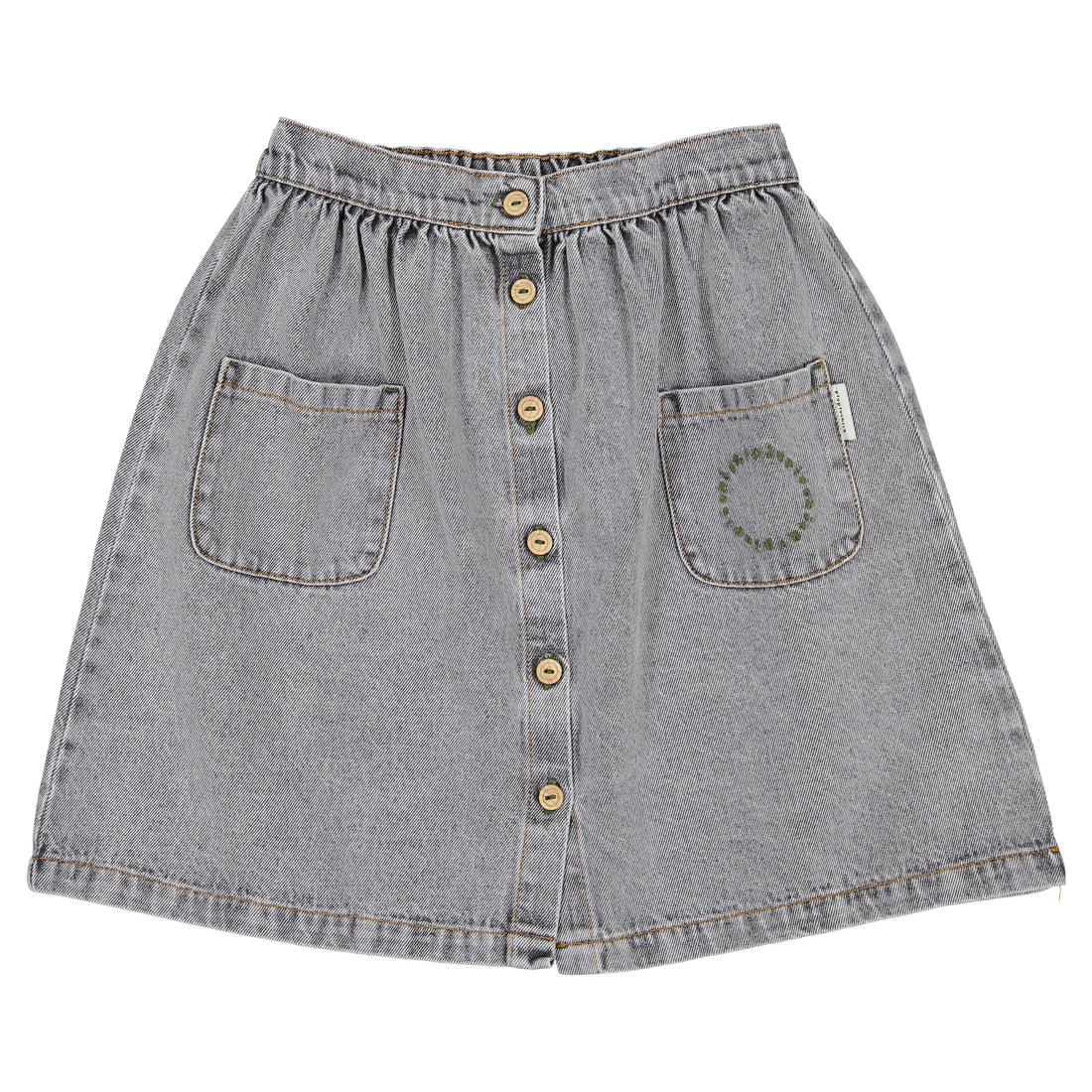Piupiuchick Grey Denim Pocket Skirt