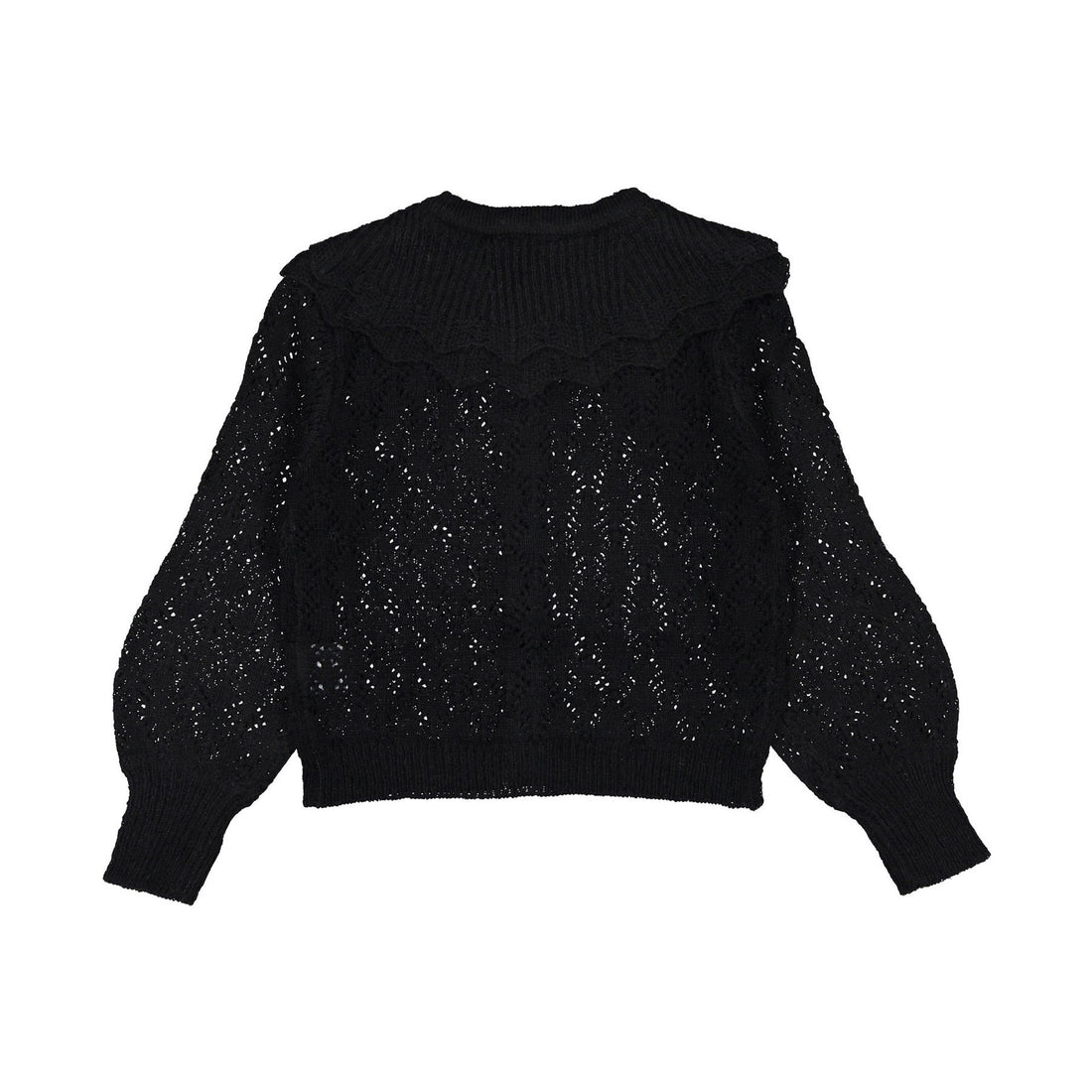 Petite Amalie Black Crochet Cardigan