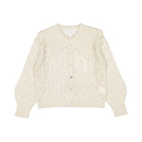 Petite Amalie Ivory  Crochet Cardigan