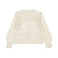 Petite Amalie Ivory  Crochet Cardigan