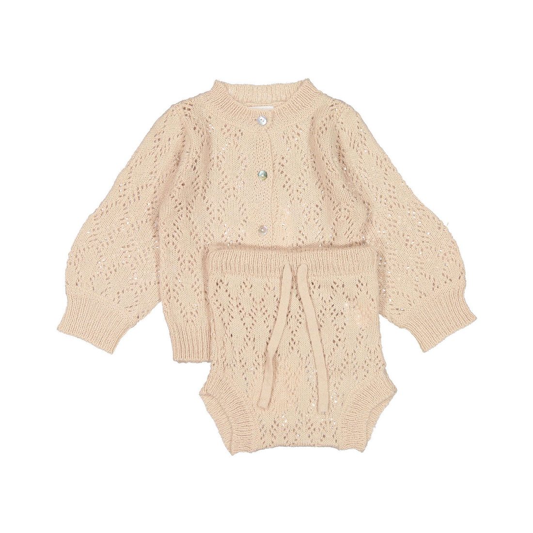 Petite Amalie Blush  Knit Cardigan And Bloomer Set