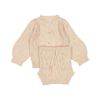 Petite Amalie Blush  Knit Cardigan And Bloomer Set