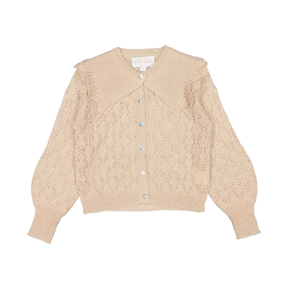 Petite Amalie Blush  Crochet Cardigan