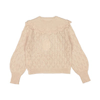 Petite Amalie Blush  Crochet Cardigan