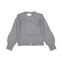 Petite Amalie Blue Grey  Crochet Cardigan