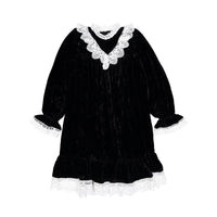Petite Amalie Black Velvet Olivia Dress