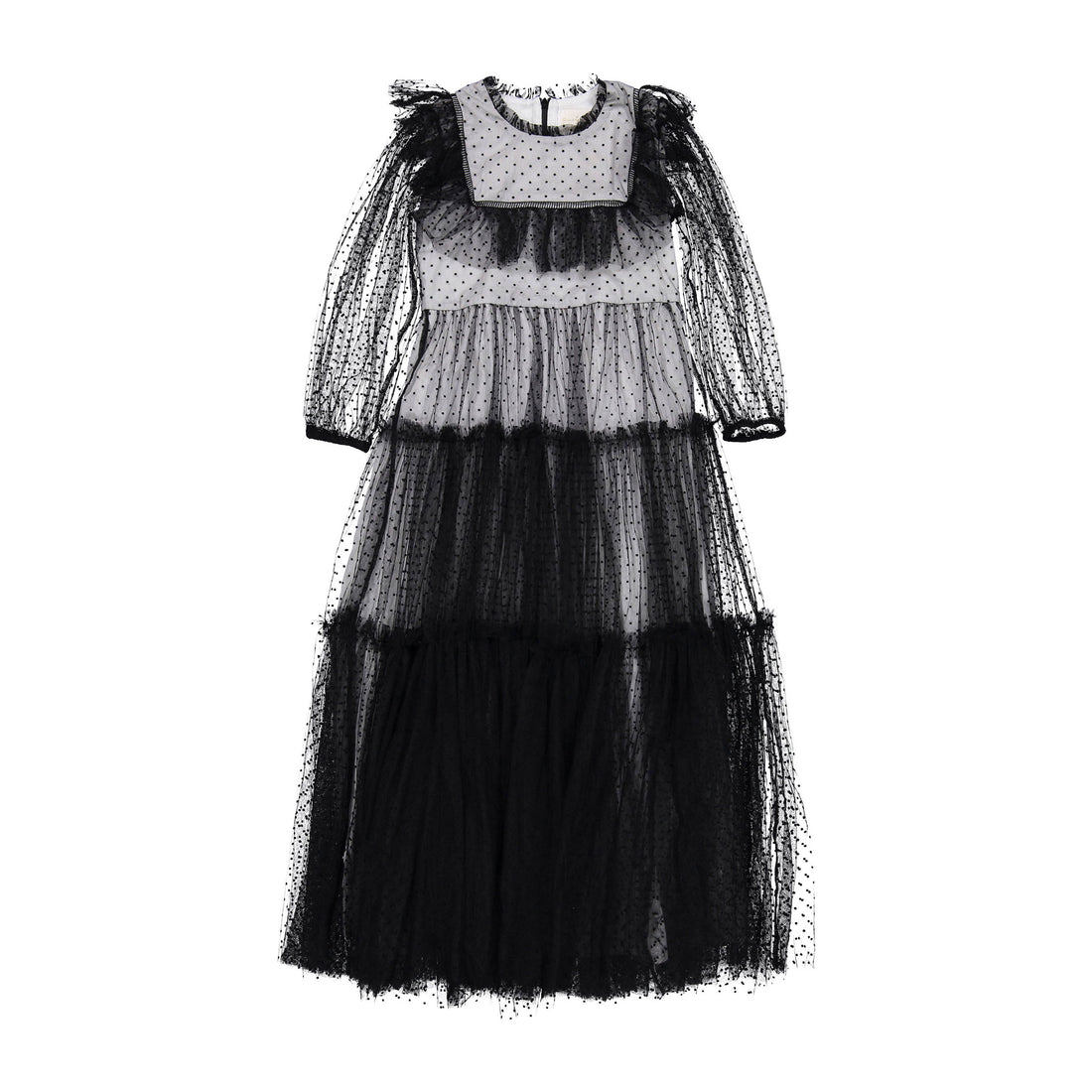 Petite Amalie Black Bib Tulle Gown