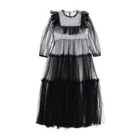 Petite Amalie Black Bib Tulle Gown