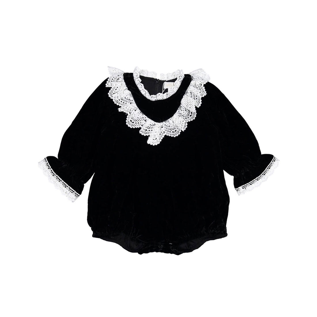 Petite Amalie Black Bebe Velvet Olivia Romper