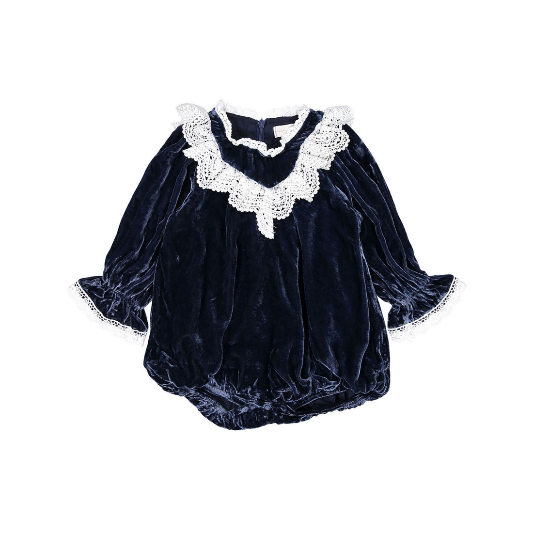 Petite Amalie Navy Bebe Velvet Olivia Romper