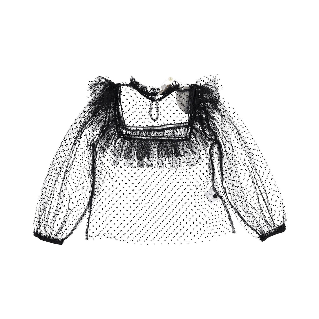 Petite Amalie Black Layla Tulle Blouse