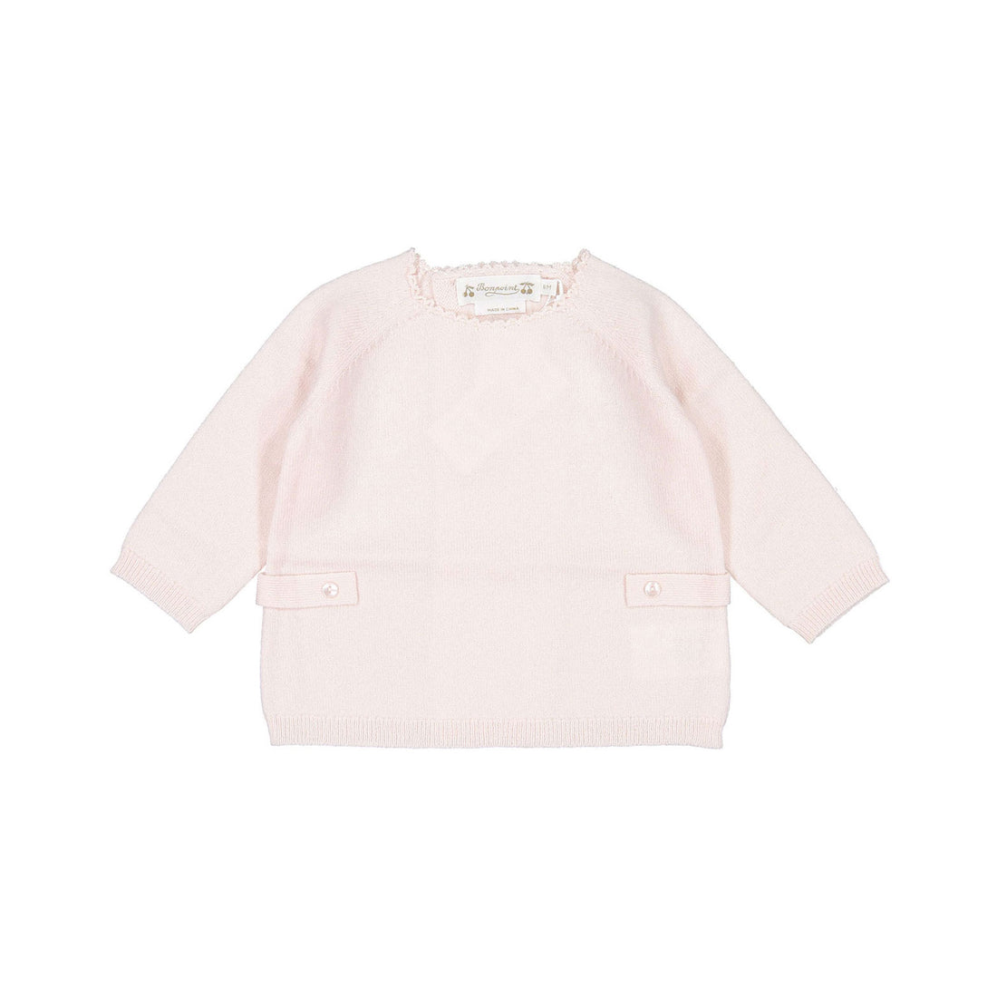 Bonpoint Rose Knit Scalloped Bamba Baby Set