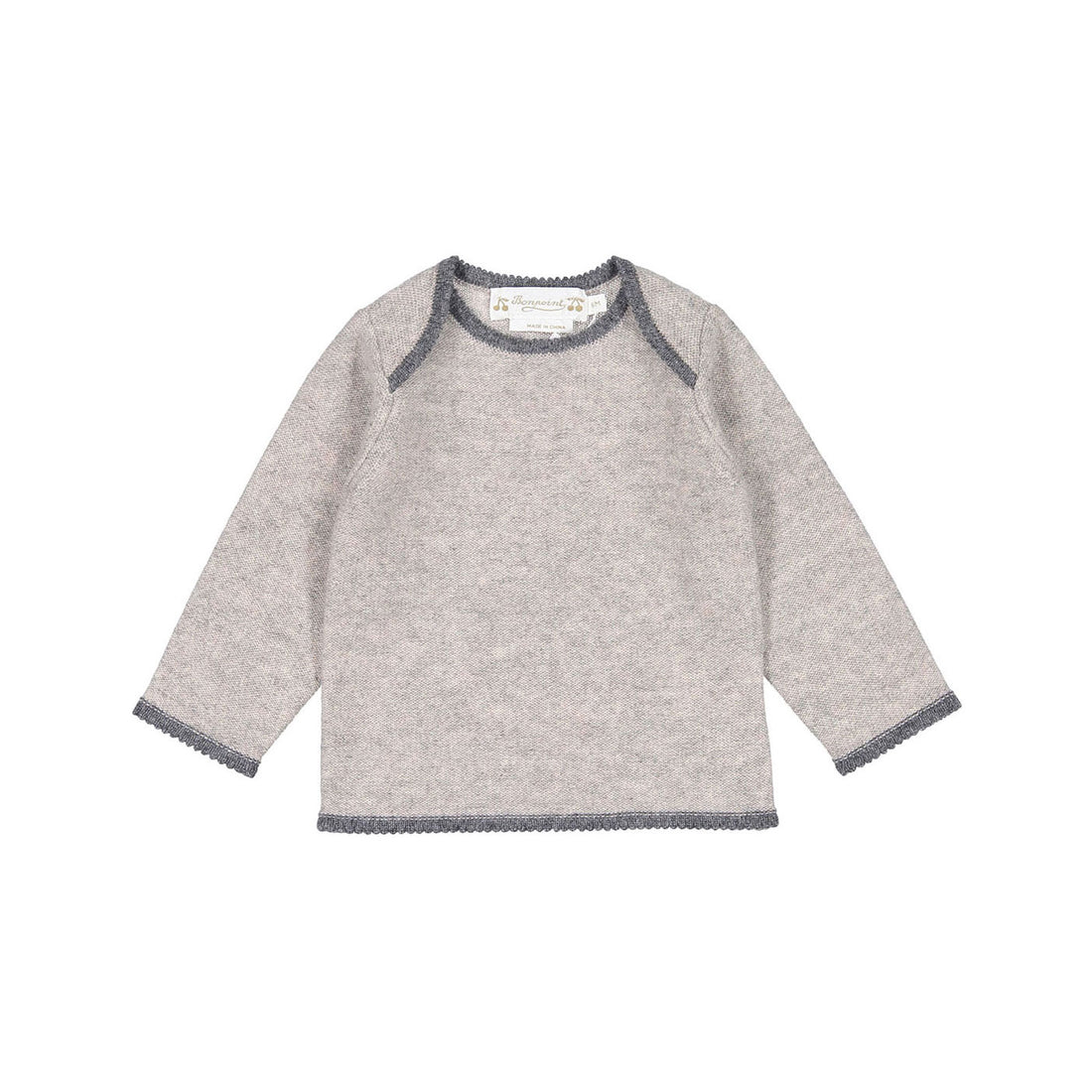 Bonpoint Grey Knit Trimmed Bambini Baby Set