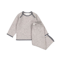 Bonpoint Grey Knit Trimmed Bambini Baby Set