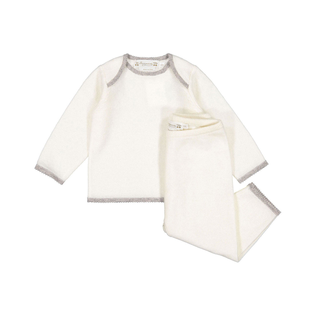 Bonpoint Milk Knit Trimmed Bambini Baby Set
