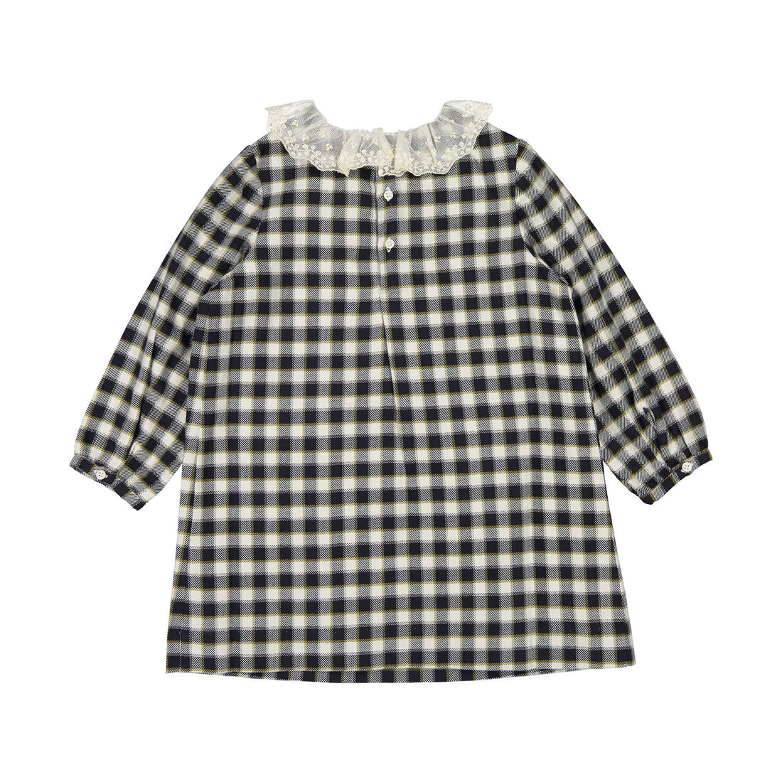Bonpoint Black Check Collar Baptistine Dress