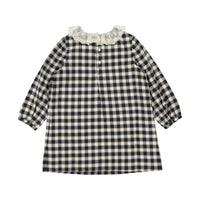 Bonpoint Black Check Collar Baptistine Dress