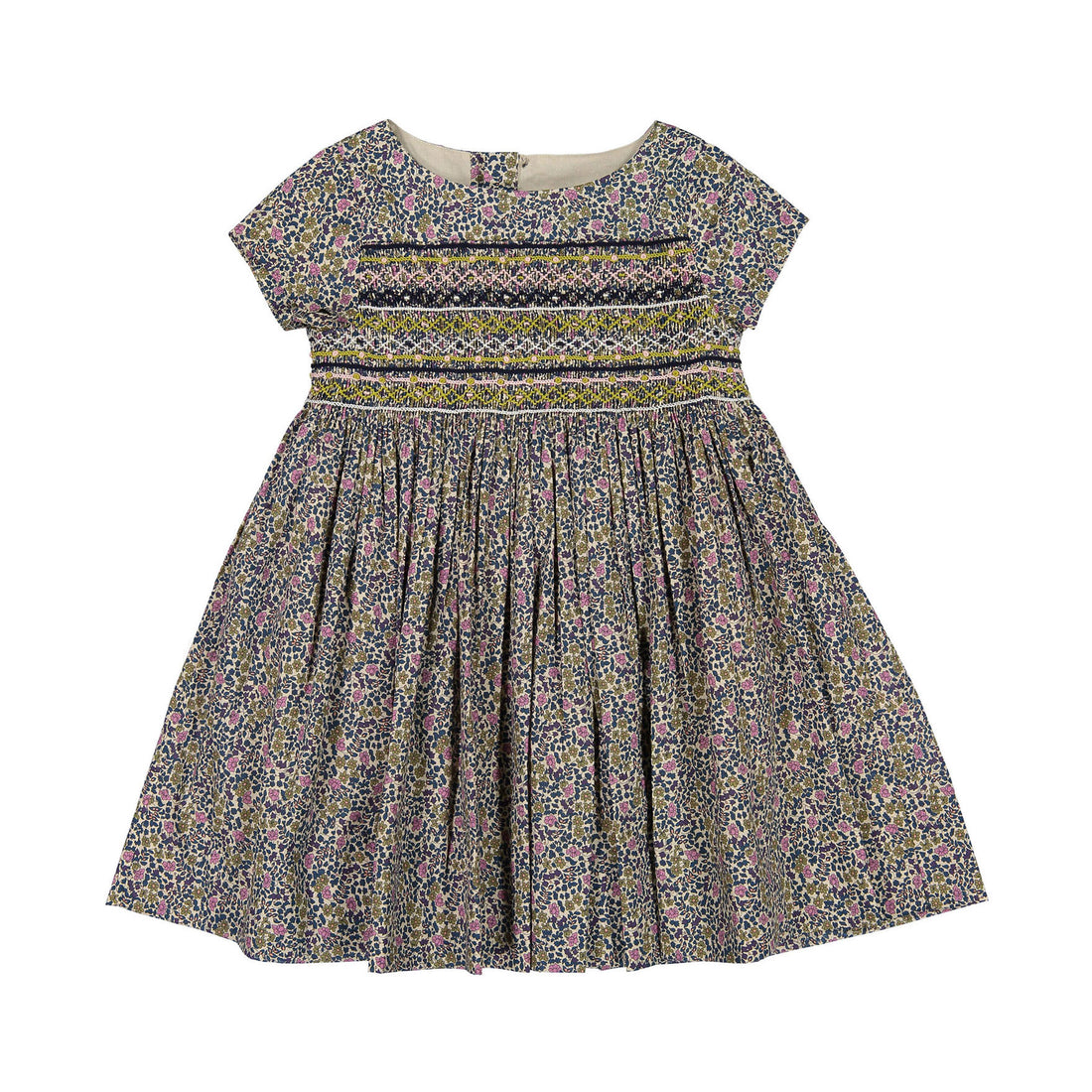 Bonpoint Ink Liberty Smocked Duchesse Dress